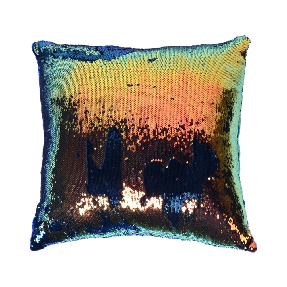 Chic Sequin Pillow: Gold to Cobalt Blue Transformation