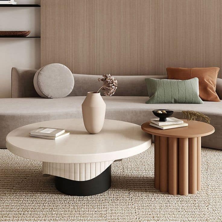 Japanese and Scandinavian design coffee table set