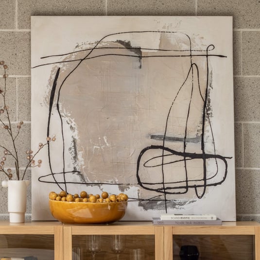 Abstract black ink canvas