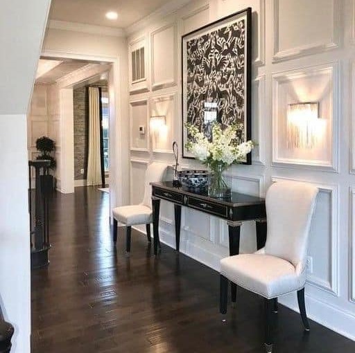 Console Entryway Table with 2 Drawers - Walnut Finish