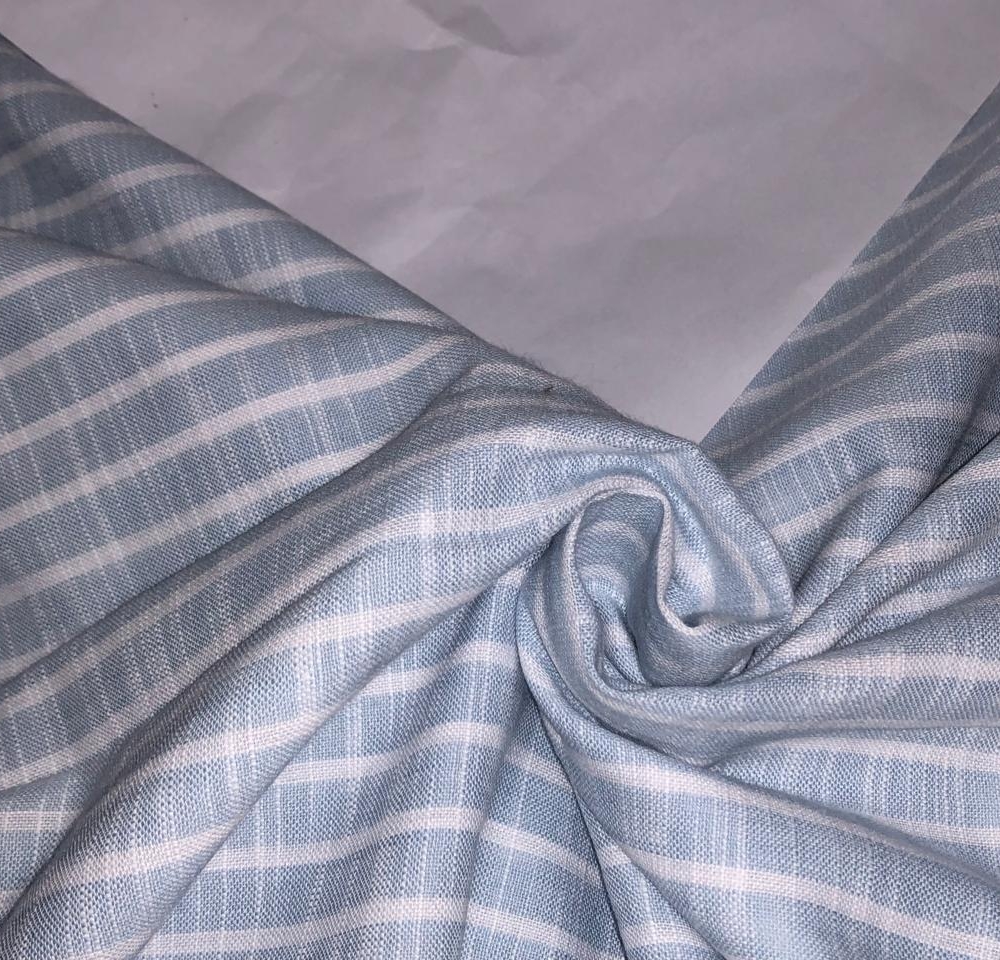 100% Premiun linen blue and white stripe (per meter)